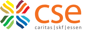 CSE – Partnerorganisation für Streitkultur-Projekt Logo der Caritas-SkF-Essen gGmbH (CSE) – Projektpartner von „Cool bleiben – fair streiten“