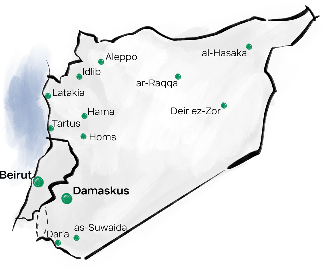 DEICHMANN-Stiftung | Nothilfe Libanon – Karte – Syrien - Libanon  DEICHMANN-Stiftung – Nothilfe Libanon Karte Syrien – Libanon.“