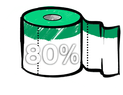 Deichmann Stiftung | Sozialunternehmen Uganda – Armut - Hygiene Deichmann Stiftung fördert Sozialunternehmen Uganda – Handzeichnung – 80 % - der – Menschen – kein – Zugang – zu - sanitären - Anlagen